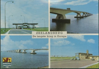 Zeelandbrug, tolhuisjes Noord-Beveland, veerhuis De Val Schouwen-Duiveland, vóór 1973.