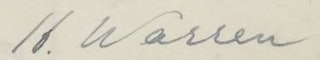 Handtekening Hans Warren. Overlijdensregister Borssele, 16 april 1950.