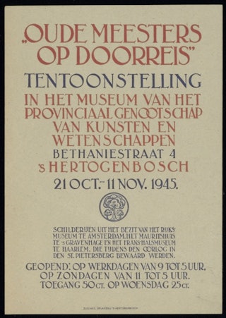Poster voor de schilderijententoonstelling Oude Meesters op Doorreis
