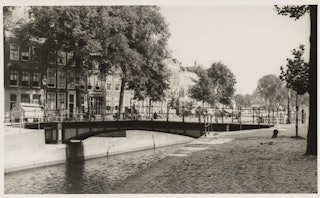 zwart-witfoto van Bellinkbrug in middelburg.