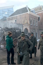 Opnames van de speelfilm Slag om de Schelde, met het Van de Perrehuis als decor.