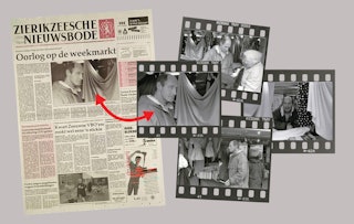 Link tussen krant en foto's.