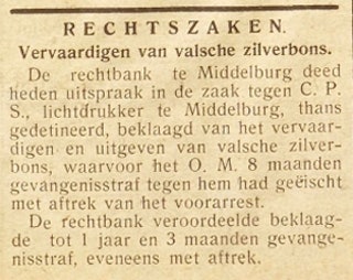 krantenbericht veroordeling C.P. Snijders